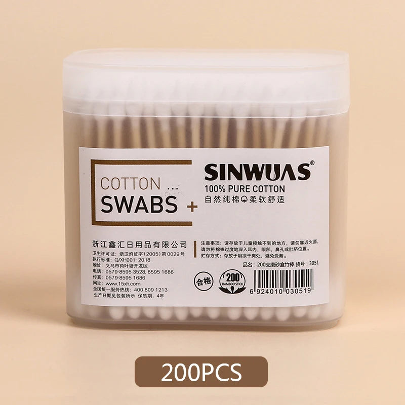 200Pcs Ear Clean Cotton Swabs