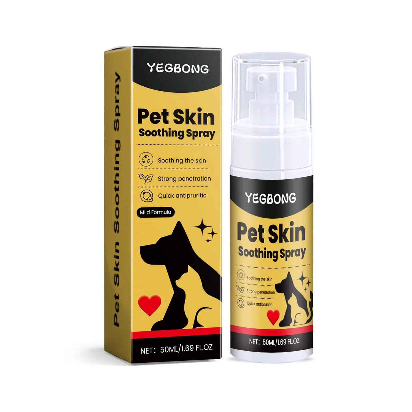 Pet Skin Care Spray Relieve Discomfort for Dogs Cat Flea Lice Control Alleviate Skin Scratching Licking Portable Pet Wound Spray