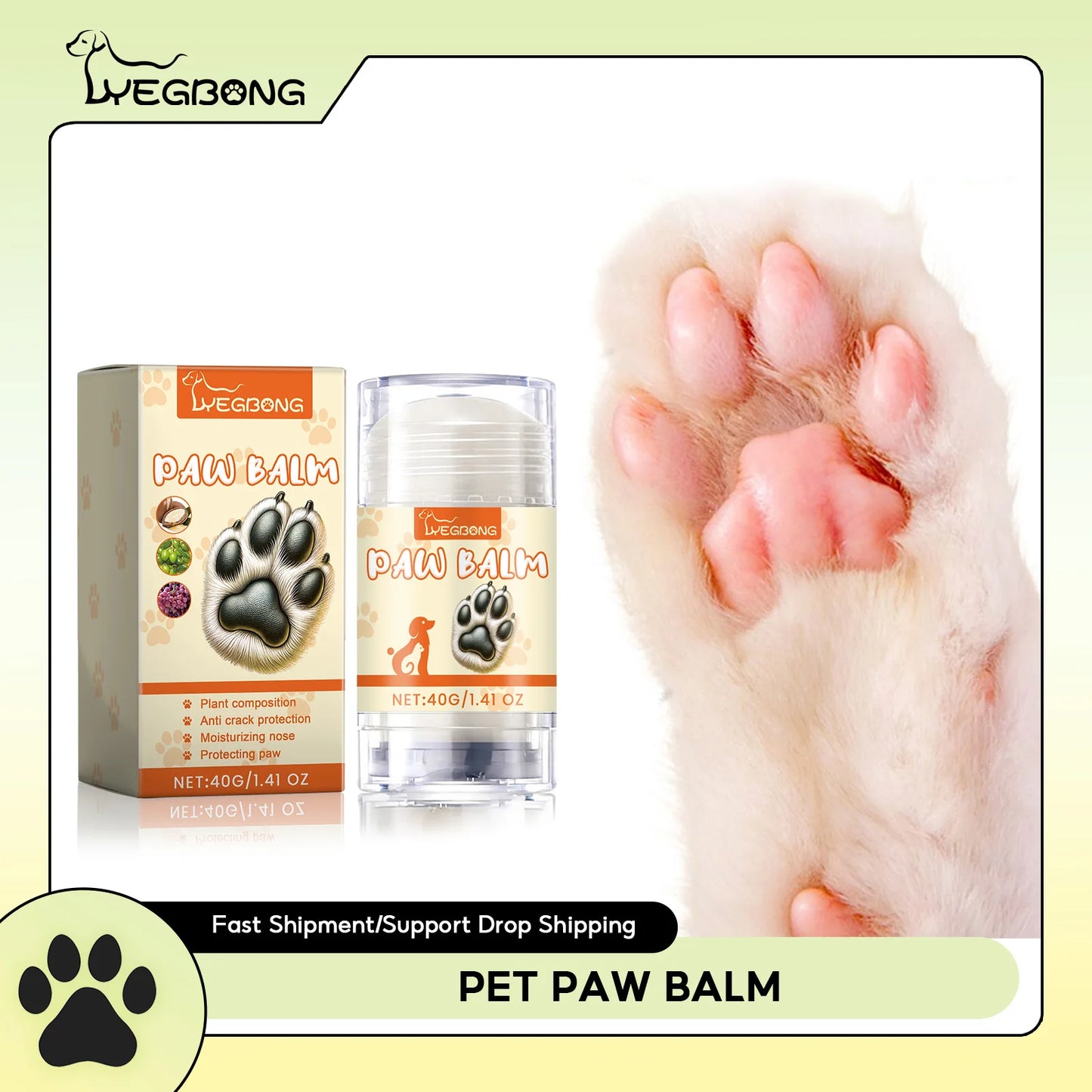 Pet Paw Balm Noses Paws Moisturizer Repair Dry Cracked Cat Foot Care Protector Lick Safe Repair Dry Cracked Dog Care Supplies