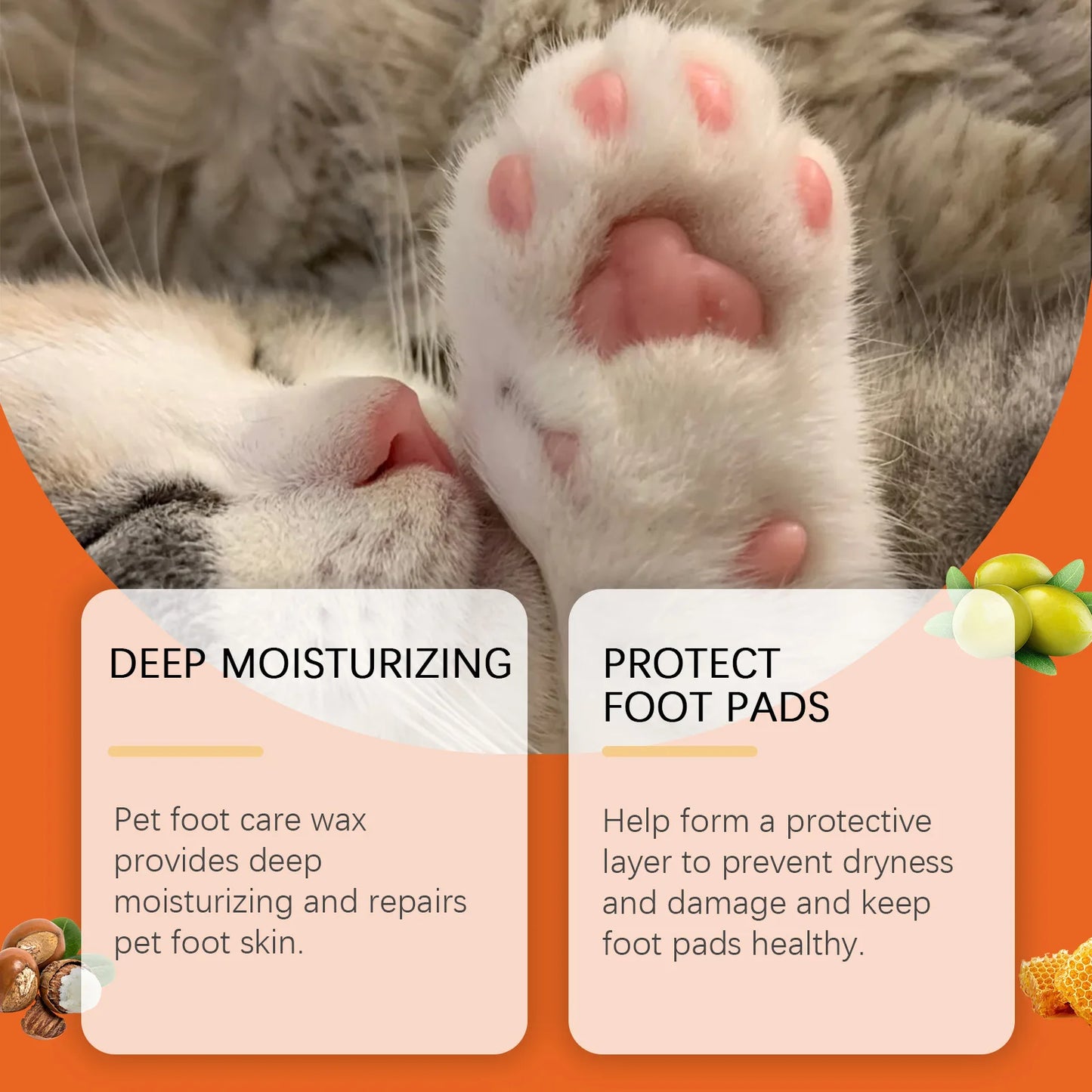Pet Paw Balm Noses Paws Moisturizer Repair Dry Cracked Cat Foot Care Protector Lick Safe Repair Dry Cracked Dog Care Supplies