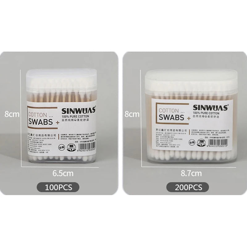 200Pcs Ear Clean Cotton Swabs