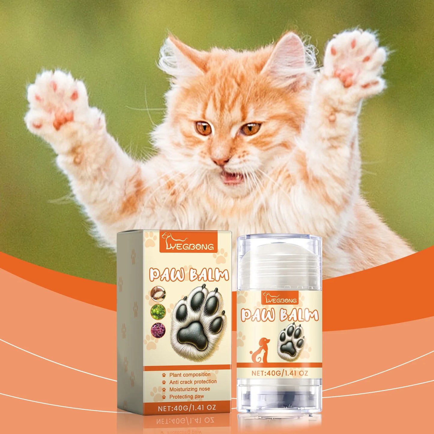 Pet Paw Balm Noses Paws Moisturizer Repair Dry Cracked Cat Foot Care Protector Lick Safe Repair Dry Cracked Dog Care Supplies