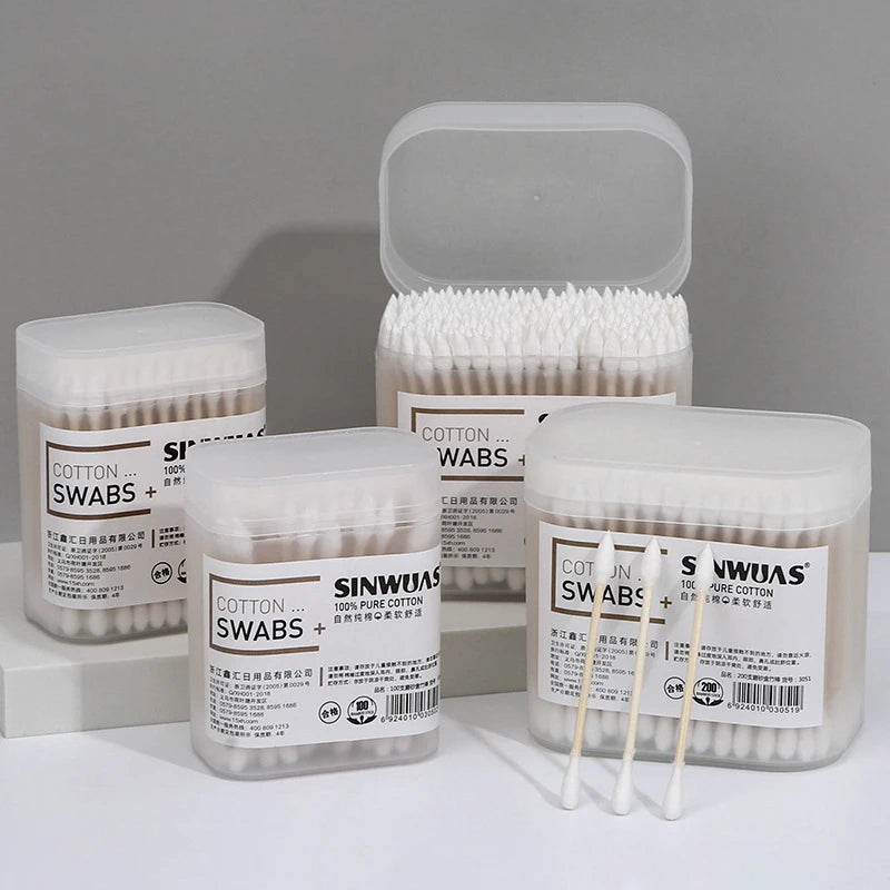 200Pcs Ear Clean Cotton Swabs