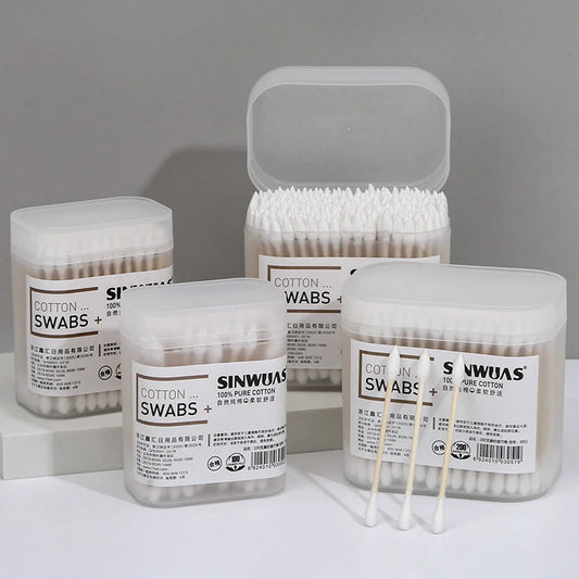 200Pcs Ear Clean Cotton Swabs