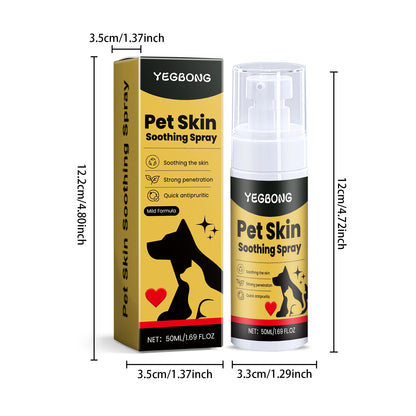 Pet Skin Care Spray Relieve Discomfort for Dogs Cat Flea Lice Control Alleviate Skin Scratching Licking Portable Pet Wound Spray